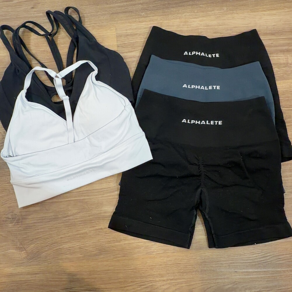 Alphalete Black and Gray Athletic Shorts